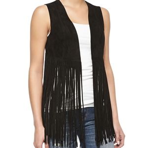 LaMarque Black Fringe Vest
